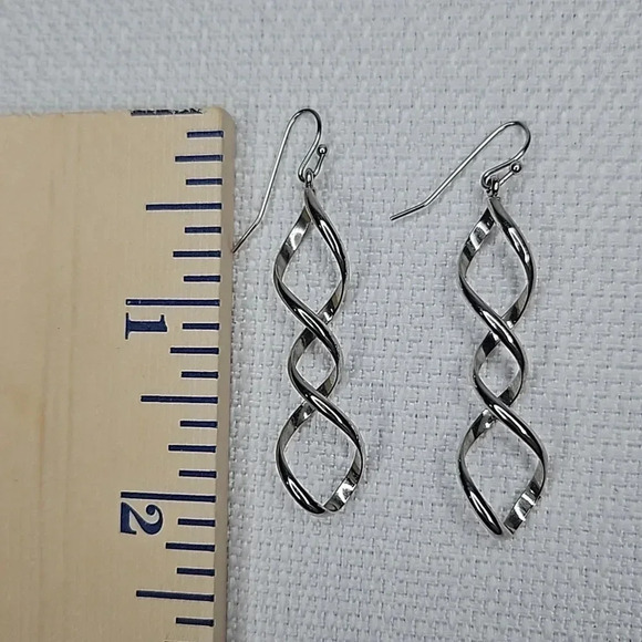 Lia Sophia Silver Twist Drop Earrings - Picture 4 of 8